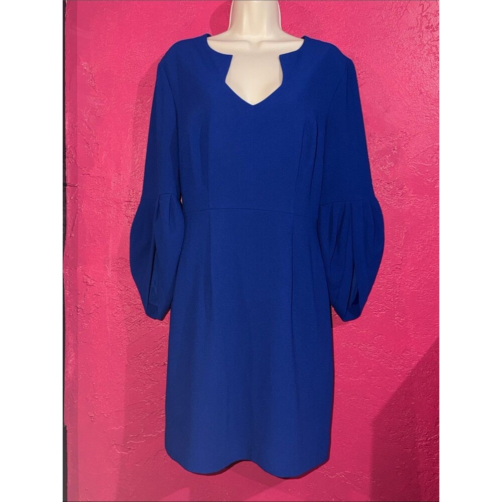 Trina Turk electric blue Covelo Mini Dress with unique petal sleeves. Sz 10